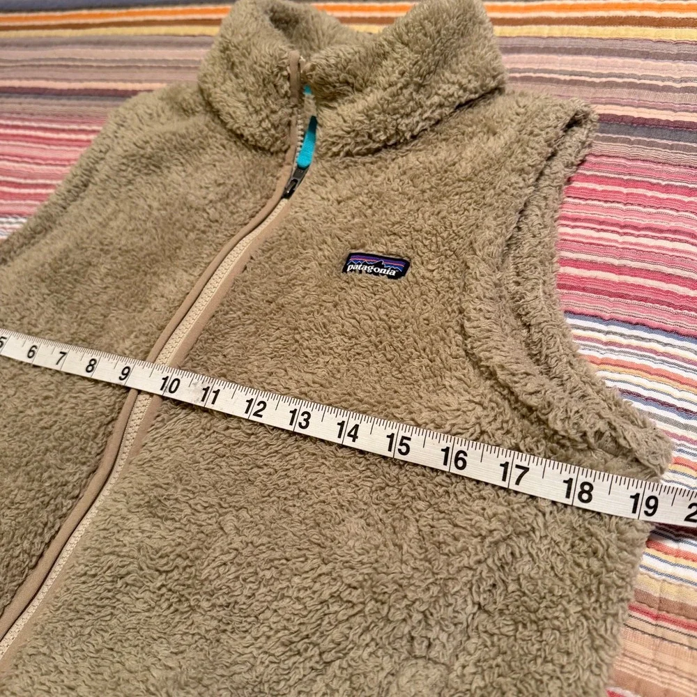 Patagonia Girls XXL 16-18 Los Gatos Fleece Vest Tan Full‎ Zip High Pile Soft